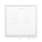 Tecla 70 X2. PC-ABS Capacitive push button 70x70 - 2 buttons - White
