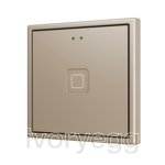 Tecla 70 X1. PC-ABS Capacitive push button 70x70 - 1 buttons - Champagne