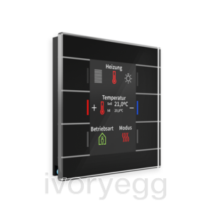 Glass KNX Push Button II Smart with temperature sensor, Black