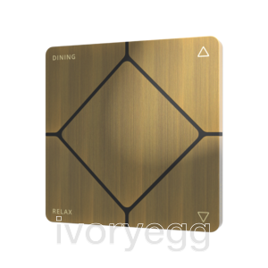 TAP-5 ORE Touch Switch - Cresnet, Brushed Antique Brass, Engraved