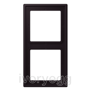 Le Corbusier LS range 2-gang frame, noir d'ivoire (ivory black)