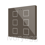 Flat RGB 6. Glass capacitive push button - 6 buttons - Mocha