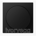 Centre plate with knob, thermoplastic lacquered, A range, matt graphite black