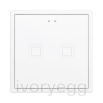 Tecla RGB 70 X2. PC-ABS Capacitive push button 70x70 - 2 buttons - White