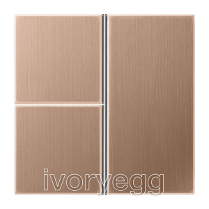 F40 LS Range Cover kit, 3-gang, metal, PVD-coated, brushed bronze