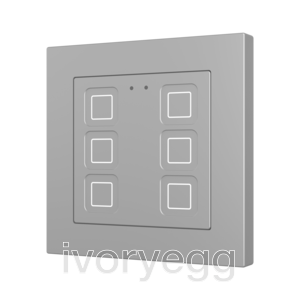 Tecla RGB 55 X6. PC-ABS Capacitive push button 55x55 - 6 buttons - Silver