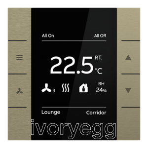 Yurika KNX sensor Room Temperature Controller, FM, Antique Gold