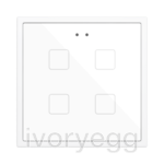 Flat 70 X4. PC-ABS Capacitive push button 70x70 - 4 buttons - White