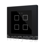 Flat RGB 55 X4. Glass capacitive push button 55x55 - 4 buttons - Anthracite