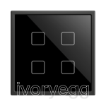 Flat 70 X4. PC-ABS Capacitive push button 70x70 - 4 buttons - Anthracite