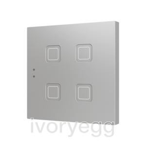 Tecla RGB 4. PC-ABS Capacitive push button - 4 buttons - Silver