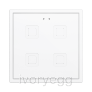 Tecla RGB 70 X4. PC-ABS Capacitive push button 70x70 - 4 buttons - White