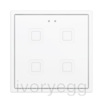 Tecla RGB 70 X4. PC-ABS Capacitive push button 70x70 - 4 buttons - White