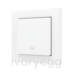 ZS55. Cover for Simple KNX Soft push button 55x55 mm. Tilt down - Light icon - Matt White