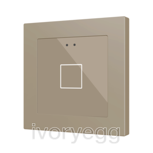 Flat RGB 55 X1. Glass capacitive push button 55x55 - 1 button - Champagne
