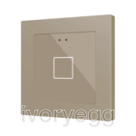 Flat RGB 55 X1. Glass capacitive push button 55x55 - 1 button - Champagne