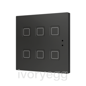 Tecla 6. PC-ABS Capacitive push button - 6 buttons - Anthracite
