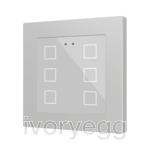 Flat RGB 55 X6. Glass capacitive push button 55x55 - 6 buttons - Silver