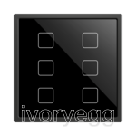 Flat 70 X6. PC-ABS Capacitive push button 70x70 - 6 buttons - Anthracite
