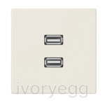 Multimedia terminals 2 x USB 2.0, LS range, ivory