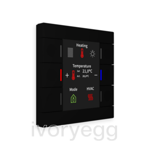 Push Button Smart 86 with temperature sensor, Black matt