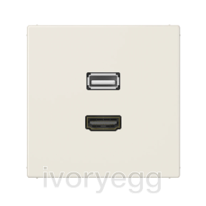 Multimedia terminals HDMI / USB 2.0, LS range, ivory