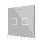 Flat RGB 2. Glass capacitive push button - 2 buttons - Silver
