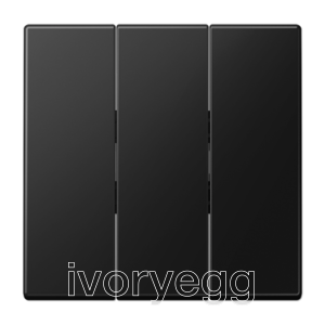 LS Range, 3-gang rocker, thermoplastic lacquered, matt graphite black