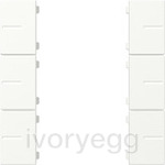 Rocker set, 3-gang for pushbutton sensor 4.55 Plus, pure white matt