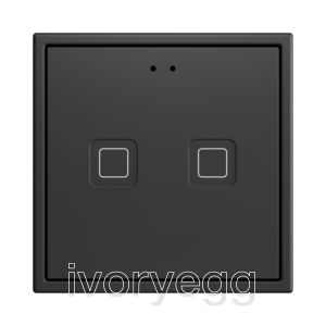 Tecla RGB 70 X2. PC-ABS Capacitive push button 70x70 - 2 buttons - Anthracite