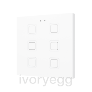 Tecla RGB 6. PC-ABS Capacitive push button - 6 buttons - White
