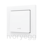 ZS55. Cover for Simple KNX Soft push button 55x55 mm. Tilt down - Key icon - Matt White