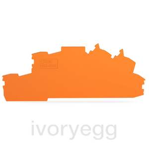 End and intermediate plate; 0.8 mm thick; orange (qty 25)