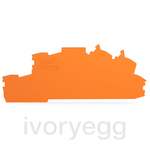 End and intermediate plate; 0.8 mm thick; orange (qty 25)