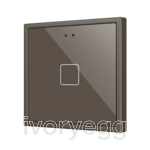Flat RGB 70 X1. Glass Capacitive push button 70x70 - 1 button - Mocha