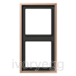 LS990 Frame 2-gang, metal, PVD-coated, brushed bronze